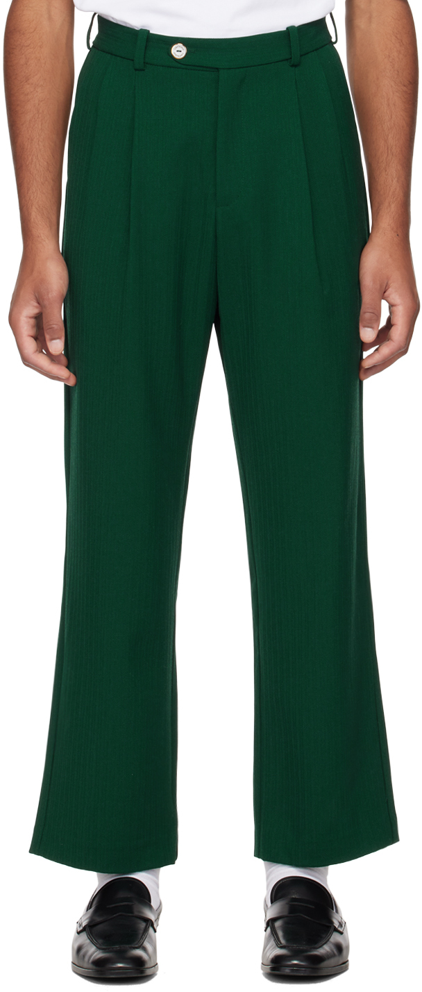 Green Pleated Trousers