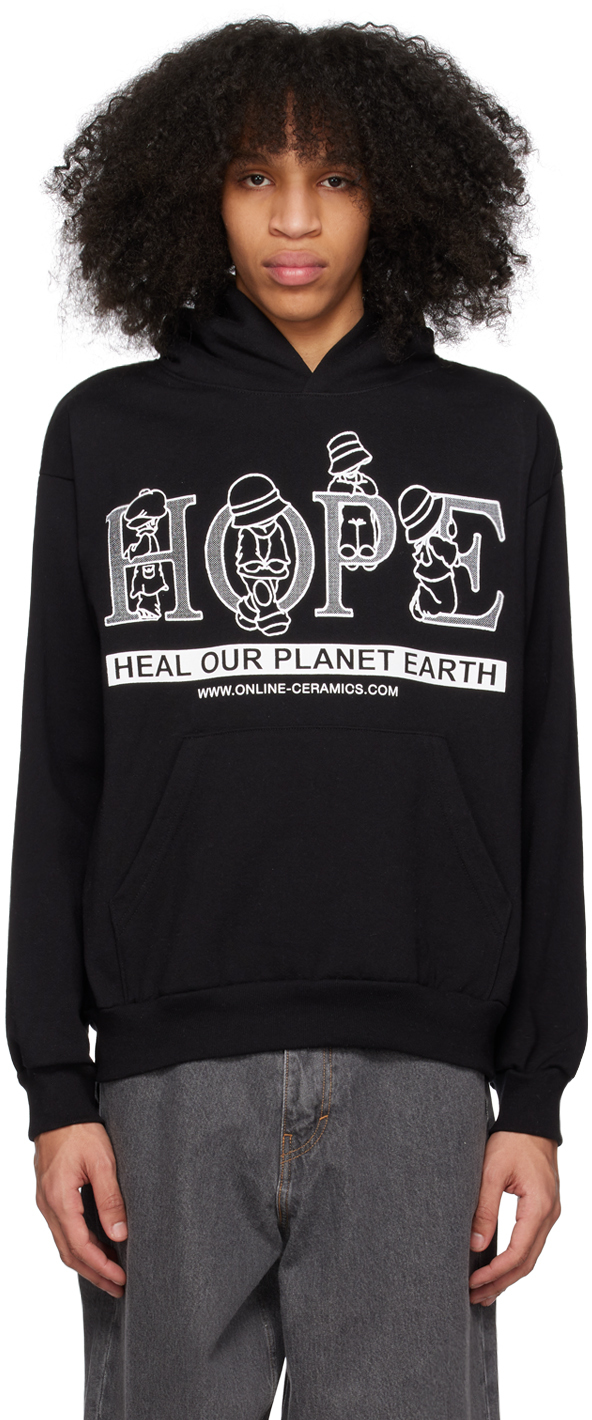 Online Ceramics Black 'heal Our Planet Earth' Hoodie