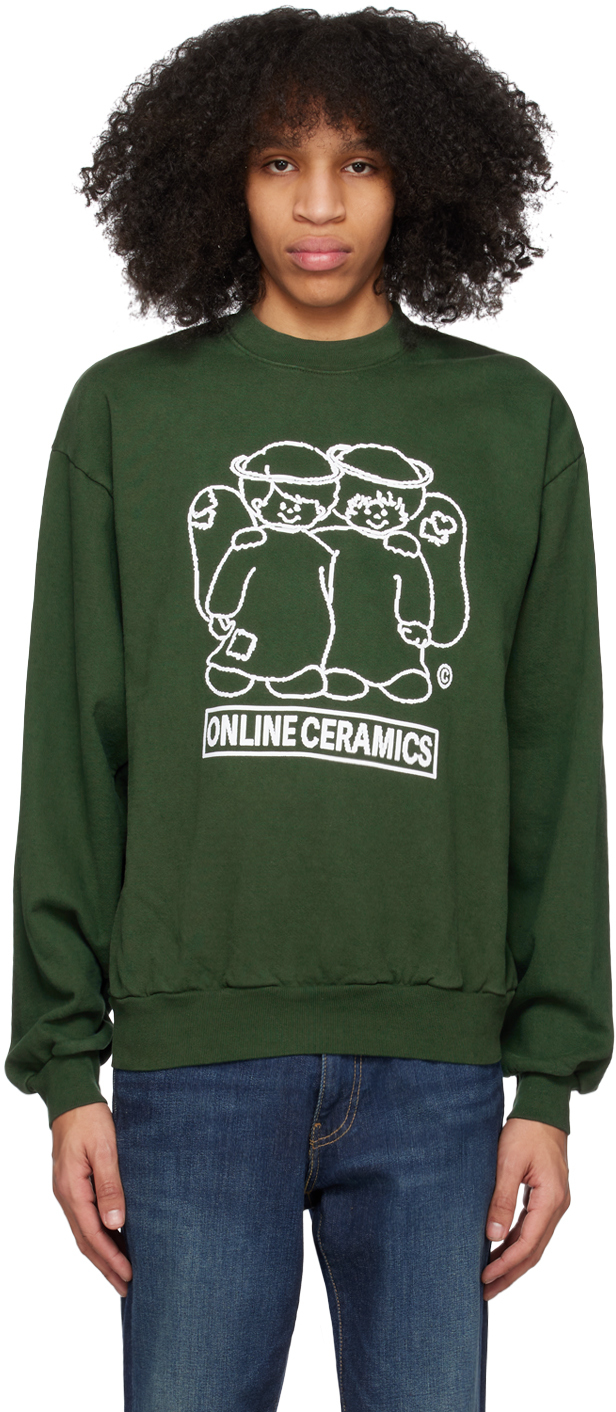 Online Ceramics Green Cherubs Sweatshirt In Ivy