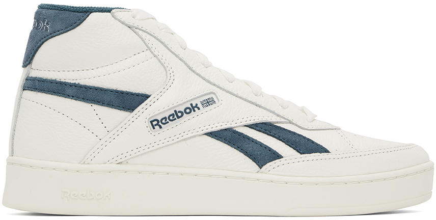 Reebok White & Blue Club C Form Hi Sneakers In Chalk/hoops Blue/fee