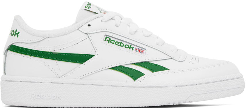 Reebok White & Green Club C Revenge Sneakers In Ftwr White/glen Gree