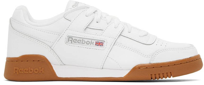 Reebok Workout Plus Sneakers In White With Gum Sole