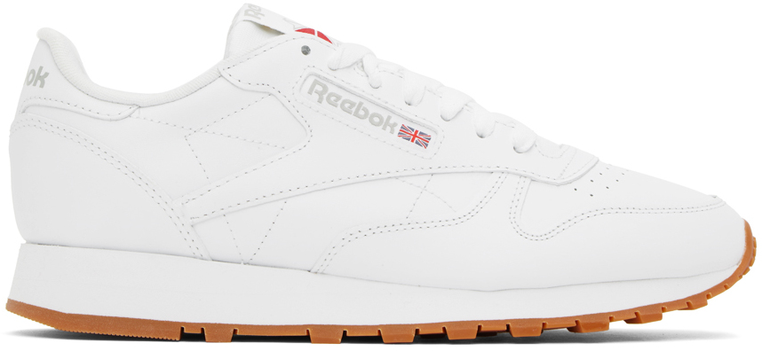 Reebok White Classic Sneakers In White/grey/ Gum