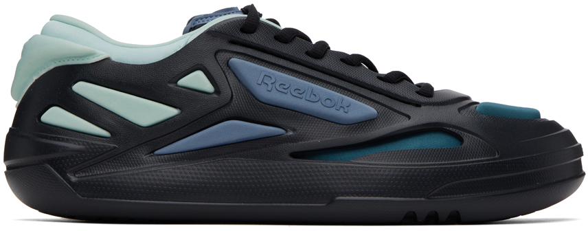 Shop Reebok Black & Blue Future Club C Sneakers In Black/dusty Blue