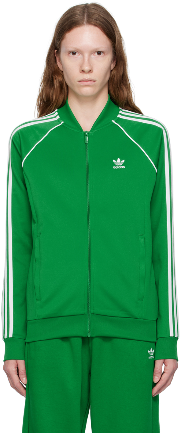 Green Adicolor Classics Track Jacket by adidas Originals on Sale