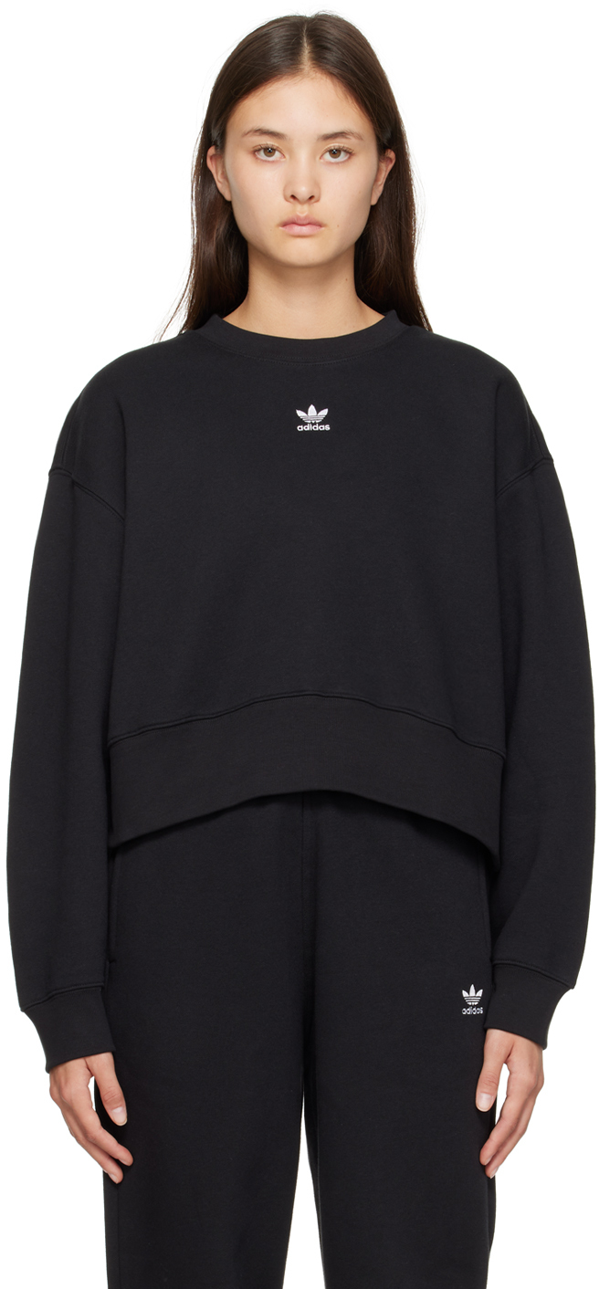 Black Adicolor Essentials Sweatshirt by adidas Originals on Sale