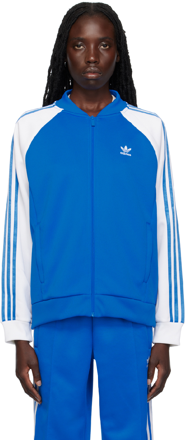 Adidas Originals Superstar Three-stripe Track In Blue | ModeSens