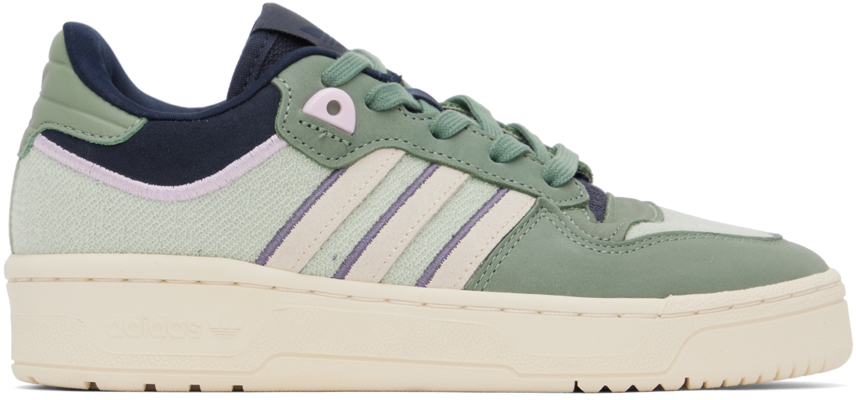 Adidas Originals Green Rivalry Low 86 Trainers In Linen Green/cream Wh