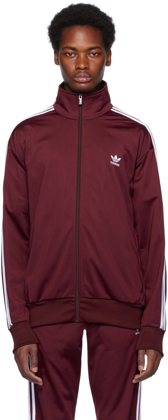 adidas Burgundy Firebird Sweatshirt | SSENSE