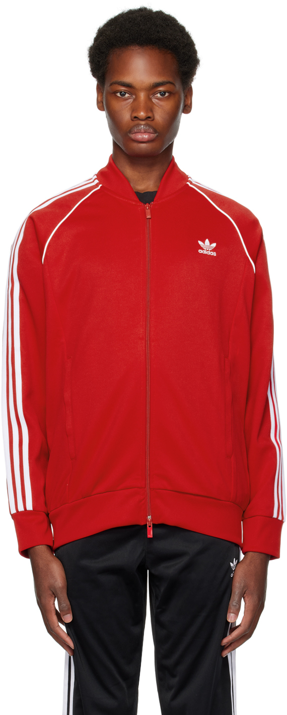 Red Adicolor Classics SST Track Jacket by adidas Originals on Sale