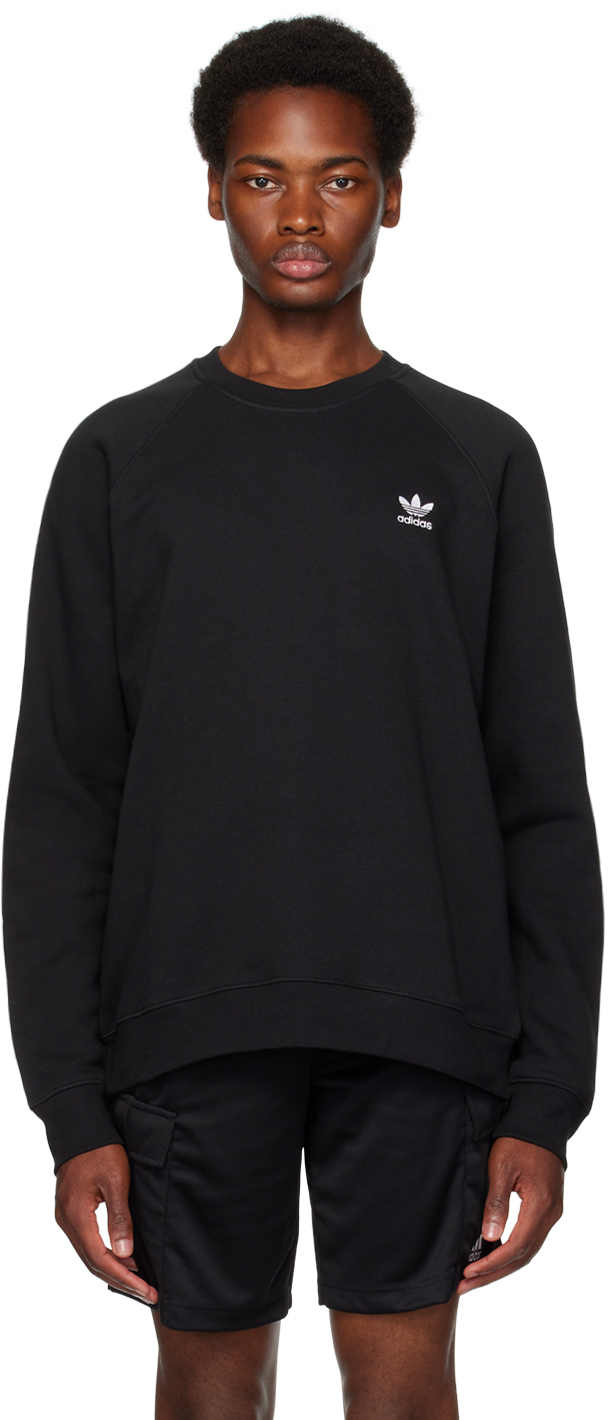 Shop Adidas Originals Black Trefoil Essentials Sweatshirt