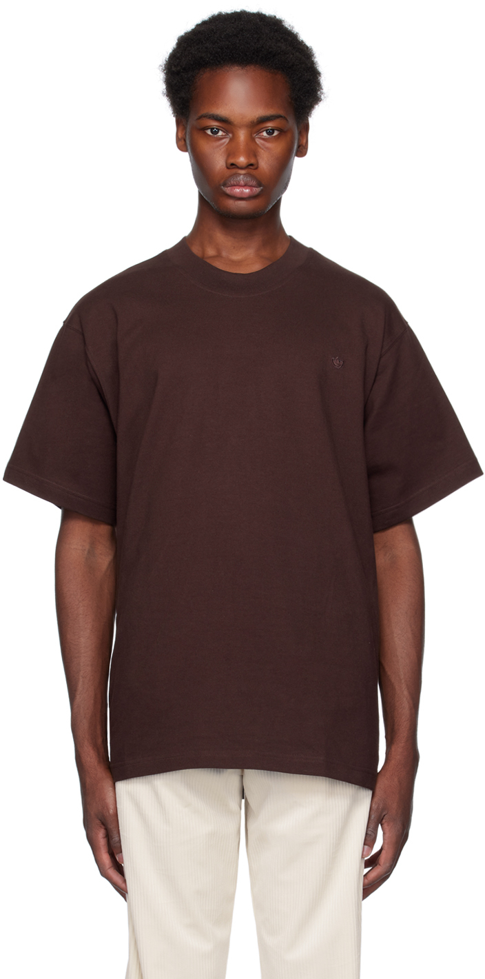 adidas Originals: Brown Embroidered T-Shirt | SSENSE