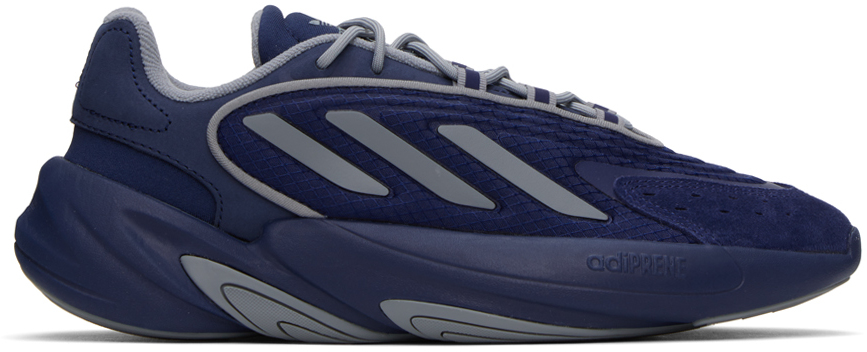 Adidas Originals Blue & Grey Ozelia Trainers In Night Indigo/grey/da