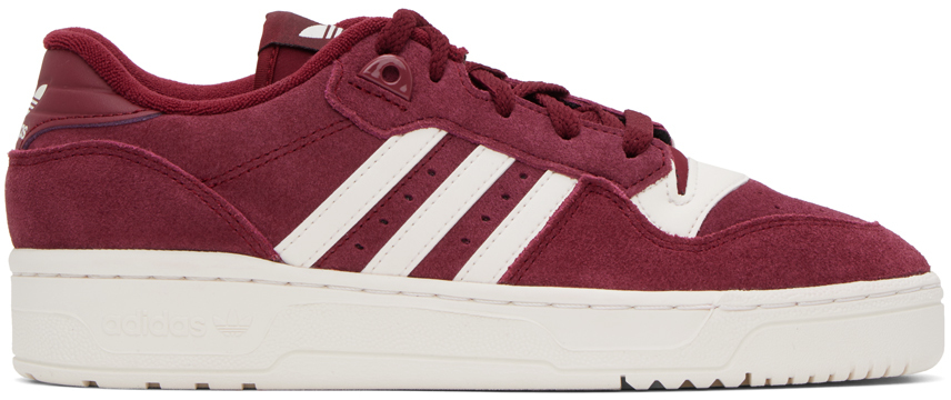 Adidas Originals Burgundy Rivalry Low Trainers In Collegiate Burgundy/