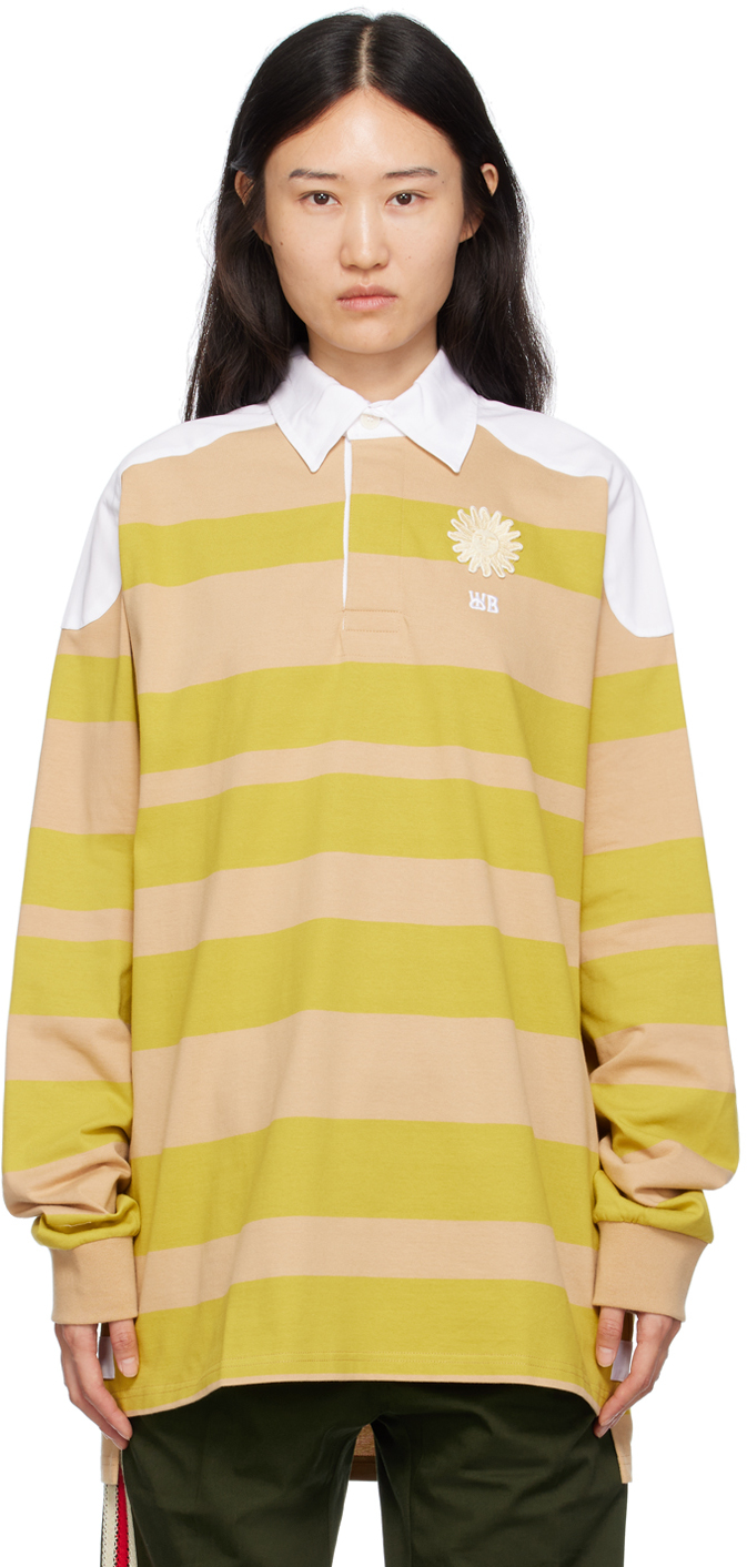 Wales Bonner Yellow & Beige City Polo In Yellow/sand