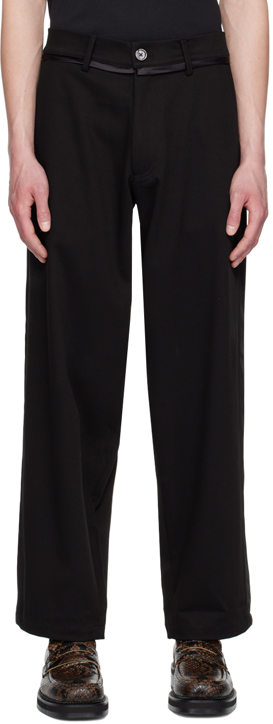 Insatiable High Ssense Exclusive Black Prelude Trousers In Phantom