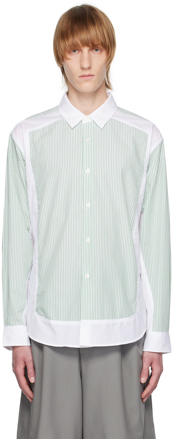 SSENSE Exclusive Green & White Inner Striped Charli Shirt