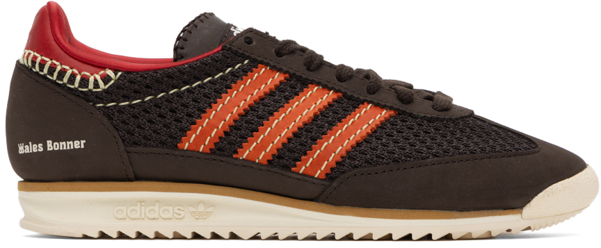 Wales Bonner Brown Adidas Originals Edition Sl72 Sneakers In Dark Brown / Collegi