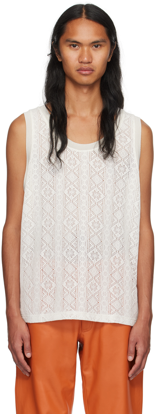 White Crewneck Tank Top