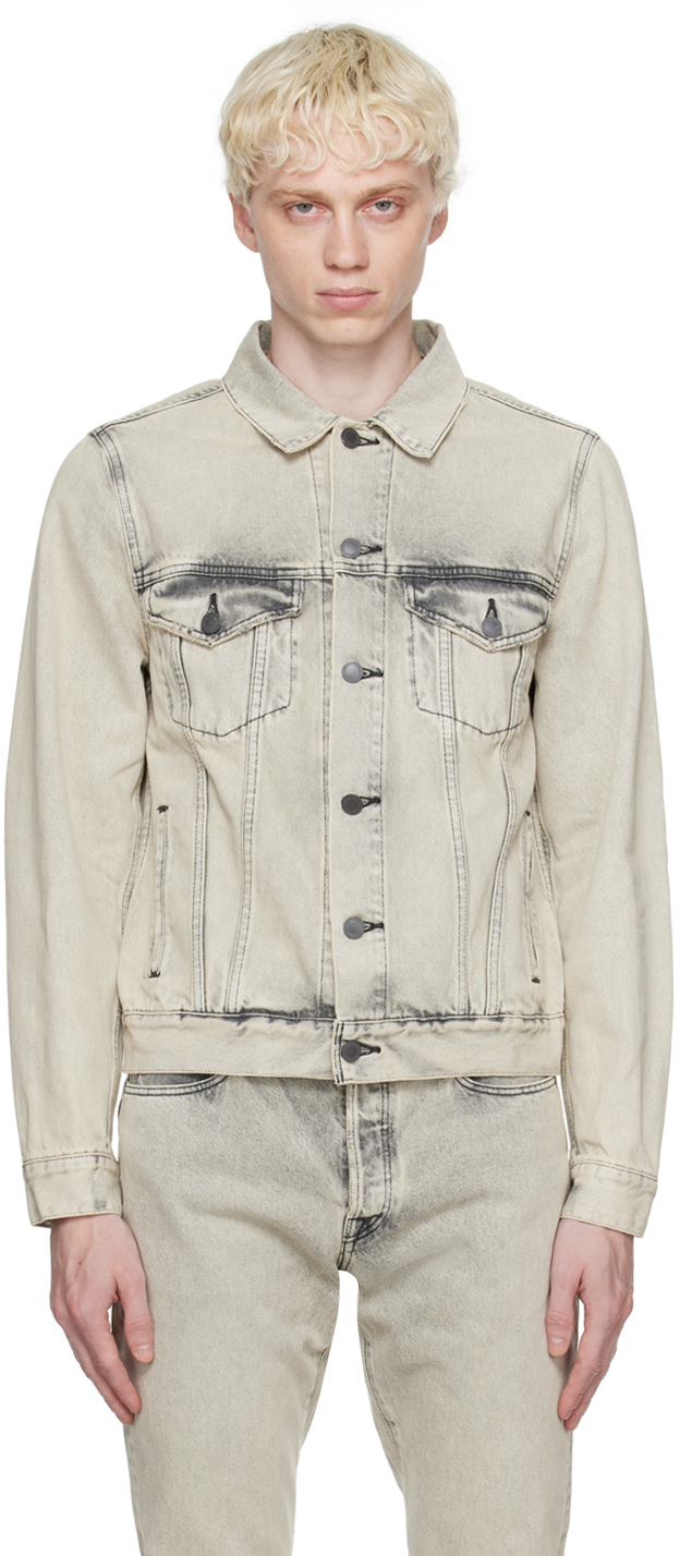 Gray Thumper Type III Denim Jacket by John Elliott on Sale