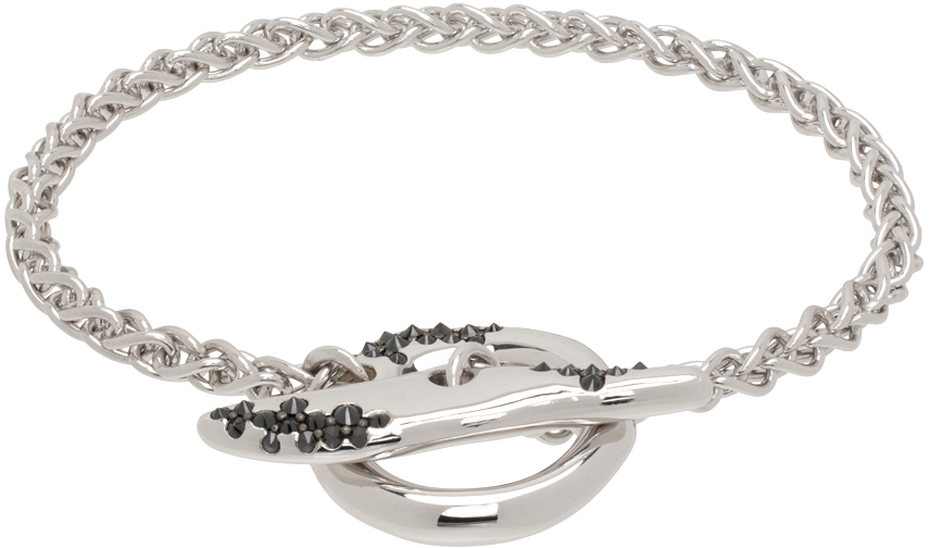 Silver Robin Black Molecule Bracelet