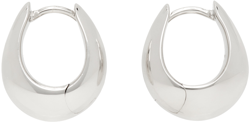 Silver Small Ice Hoop Earrings by Tom Wood on Sale