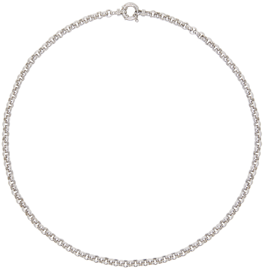 Silver Thick Rolo Chain Necklace