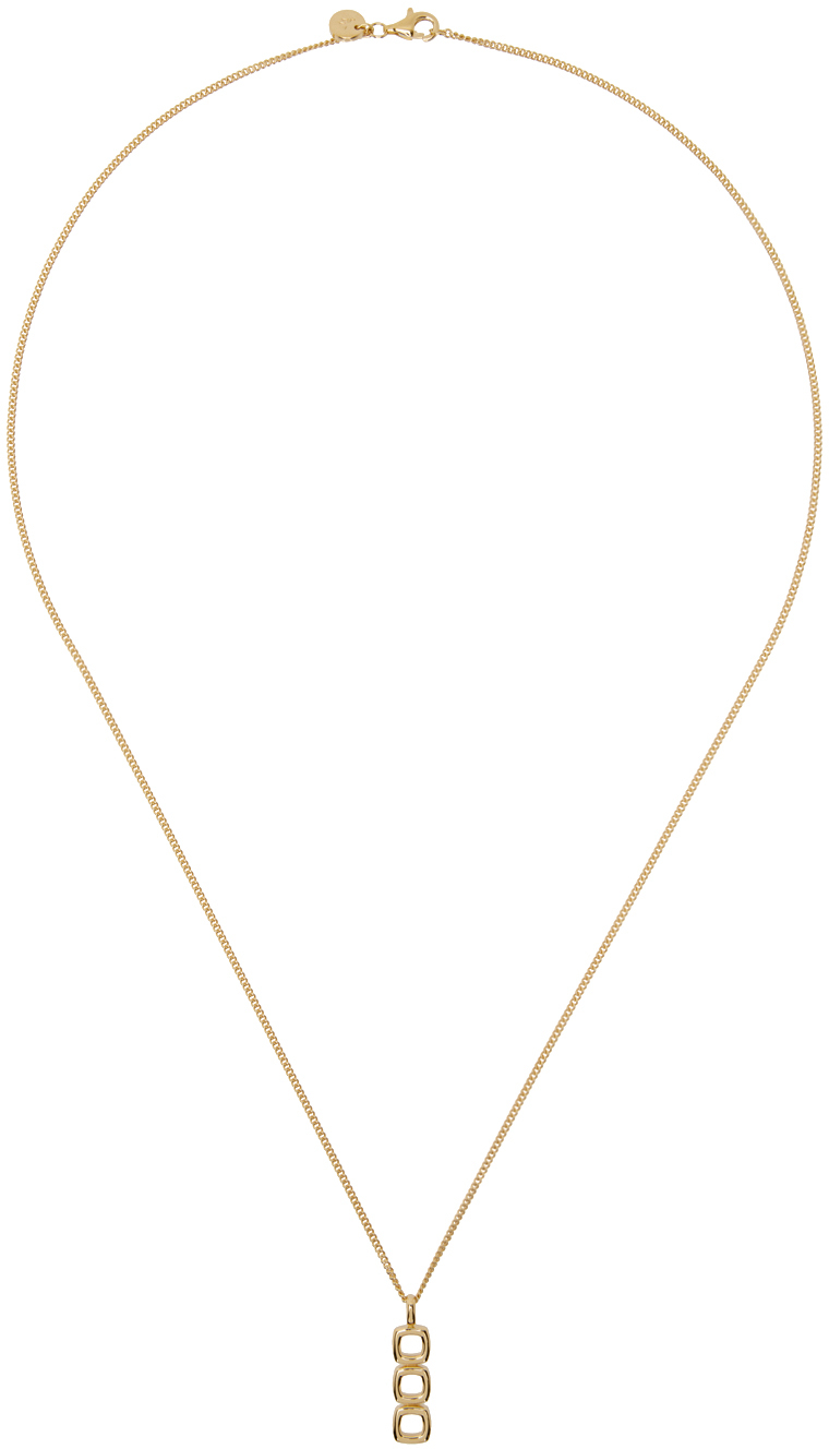 Tom Wood Gold Mini Cushion Pendant Open Necklace