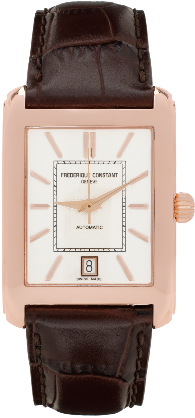 Frederique Constant Brown & Rose Gold Classics Carrée Automatic Watch In Brown/gold