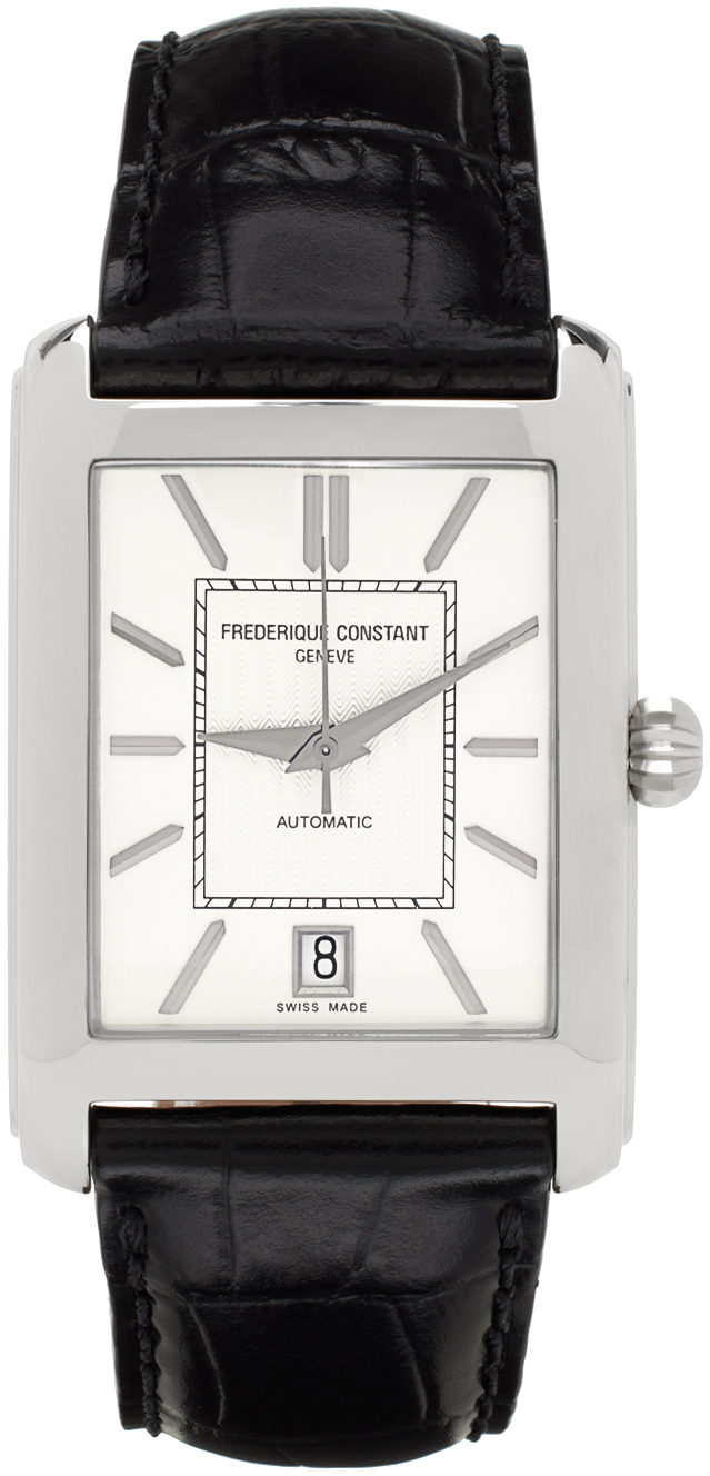 Frederique Constant Black & Silver Classics Carrée Automatic Watch In Black/silver