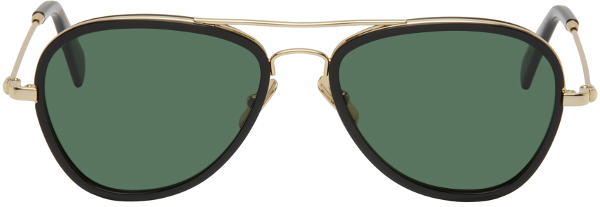 Black & Gold 'The Aviators' Sunglasses