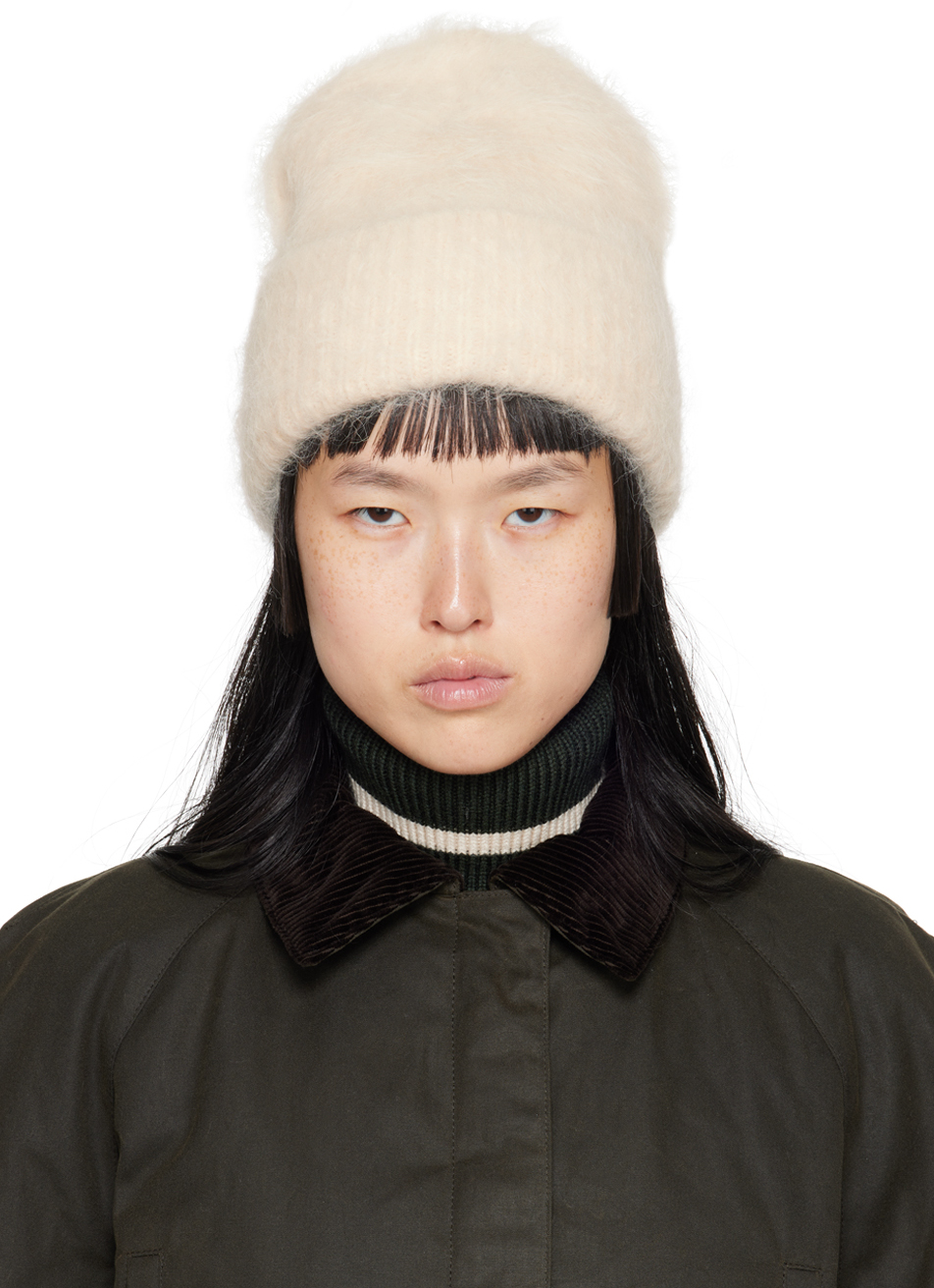 Off-White Ribbed Beanie
