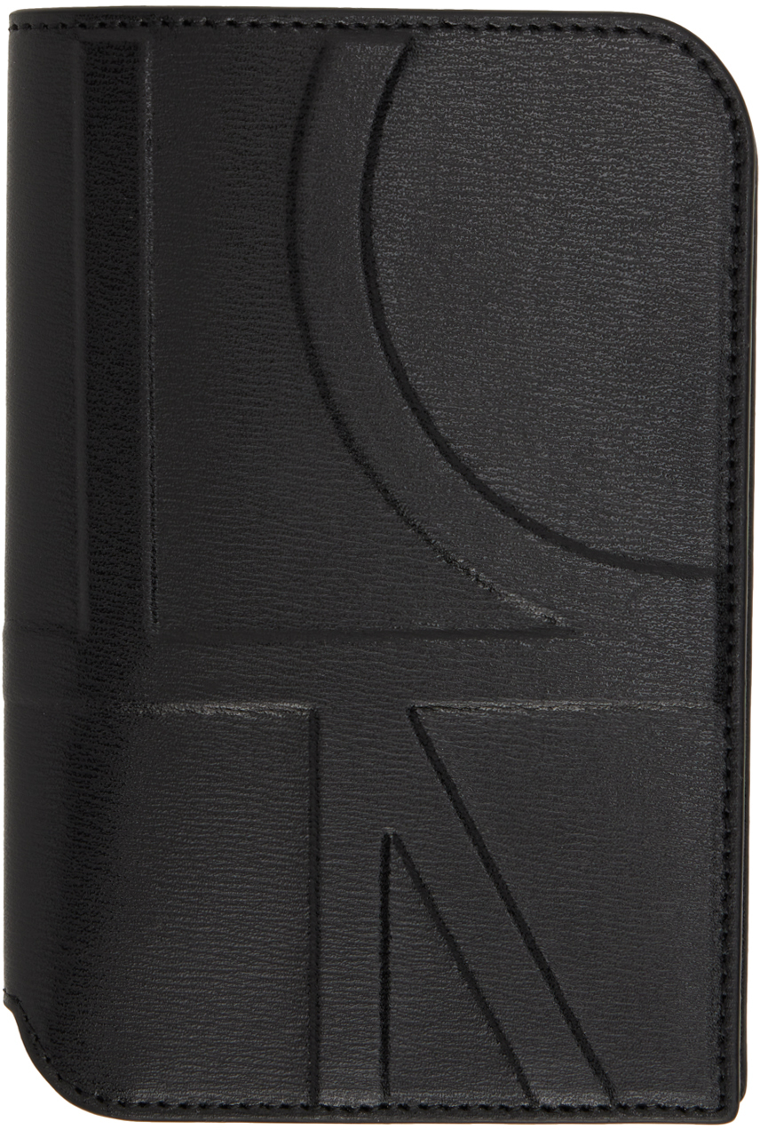 Totême Logo Detail Card Holder In 200 Black
