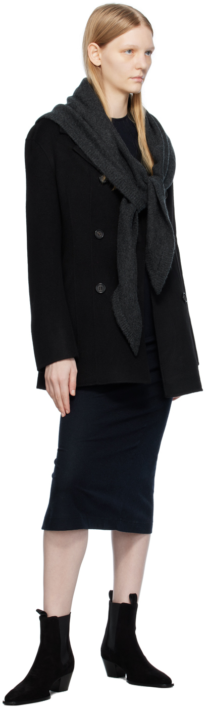 Totême Navy Twisted Midi Dress In 016 Navy