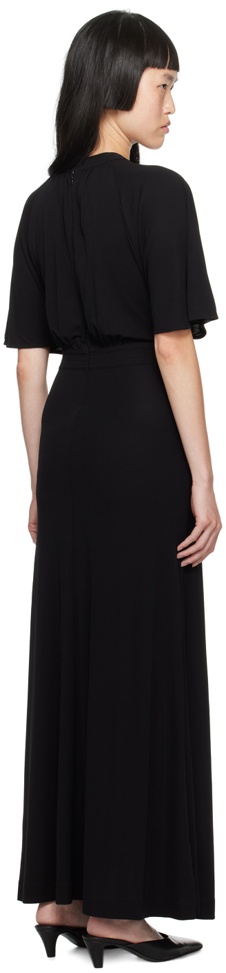 Totême Black Fluid Midi Dress In 001 Black