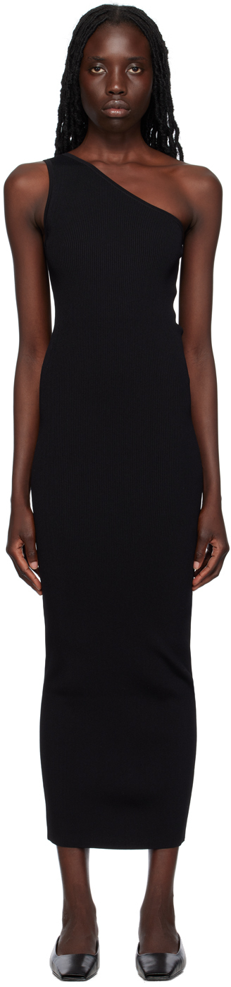 TOTEME: Black Single-Shoulder Maxi Dress | SSENSE