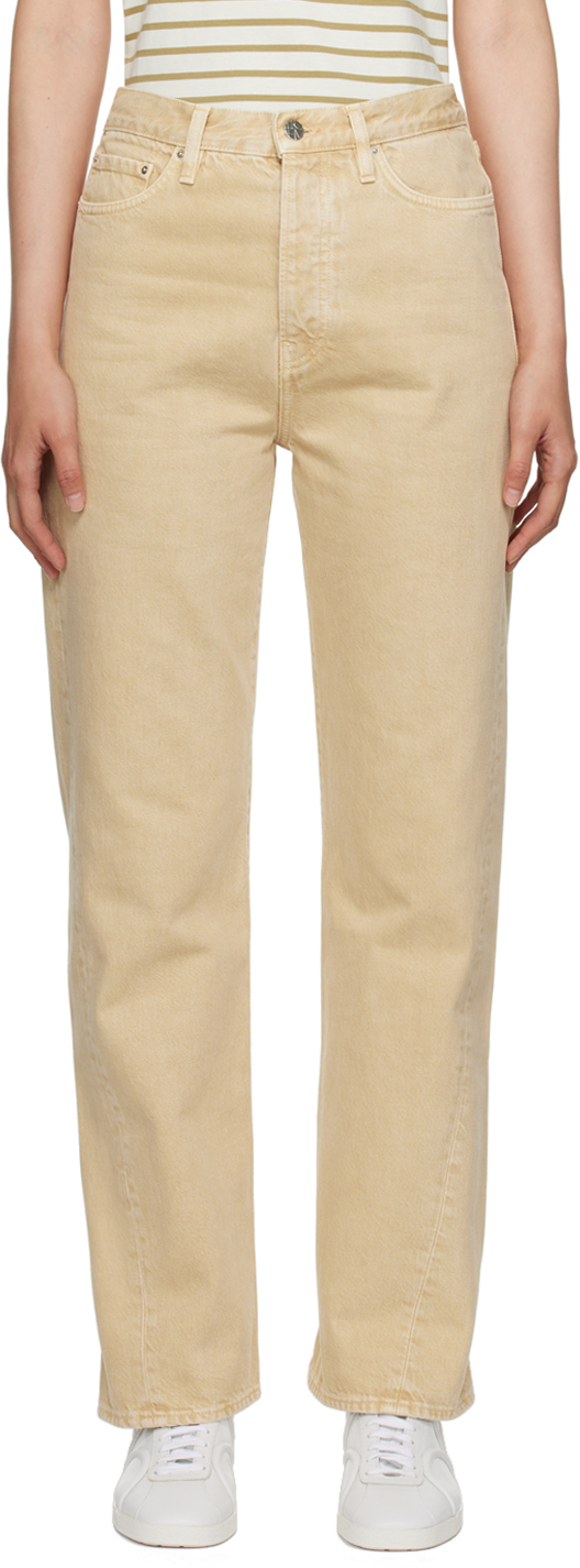 Totême Twisted Seam Straight-leg Jeans In 870 Washed Beige