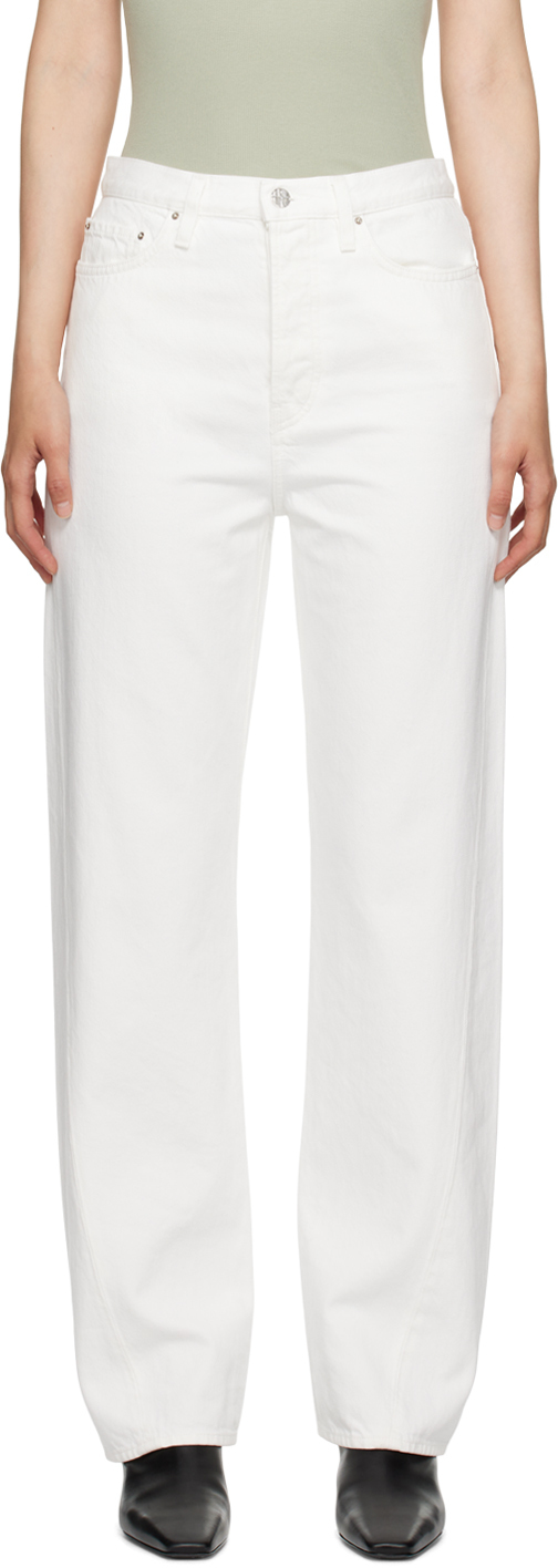 Totême Off-white Twisted Seam Jeans In 110 Off-white