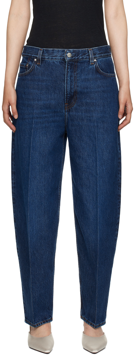 TOTEME: Blue Tapered Jeans | SSENSE