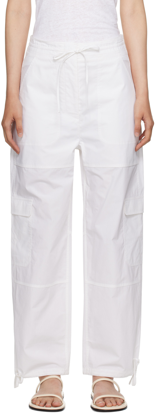 Shop Totême White Cargo Trousers In 100 White
