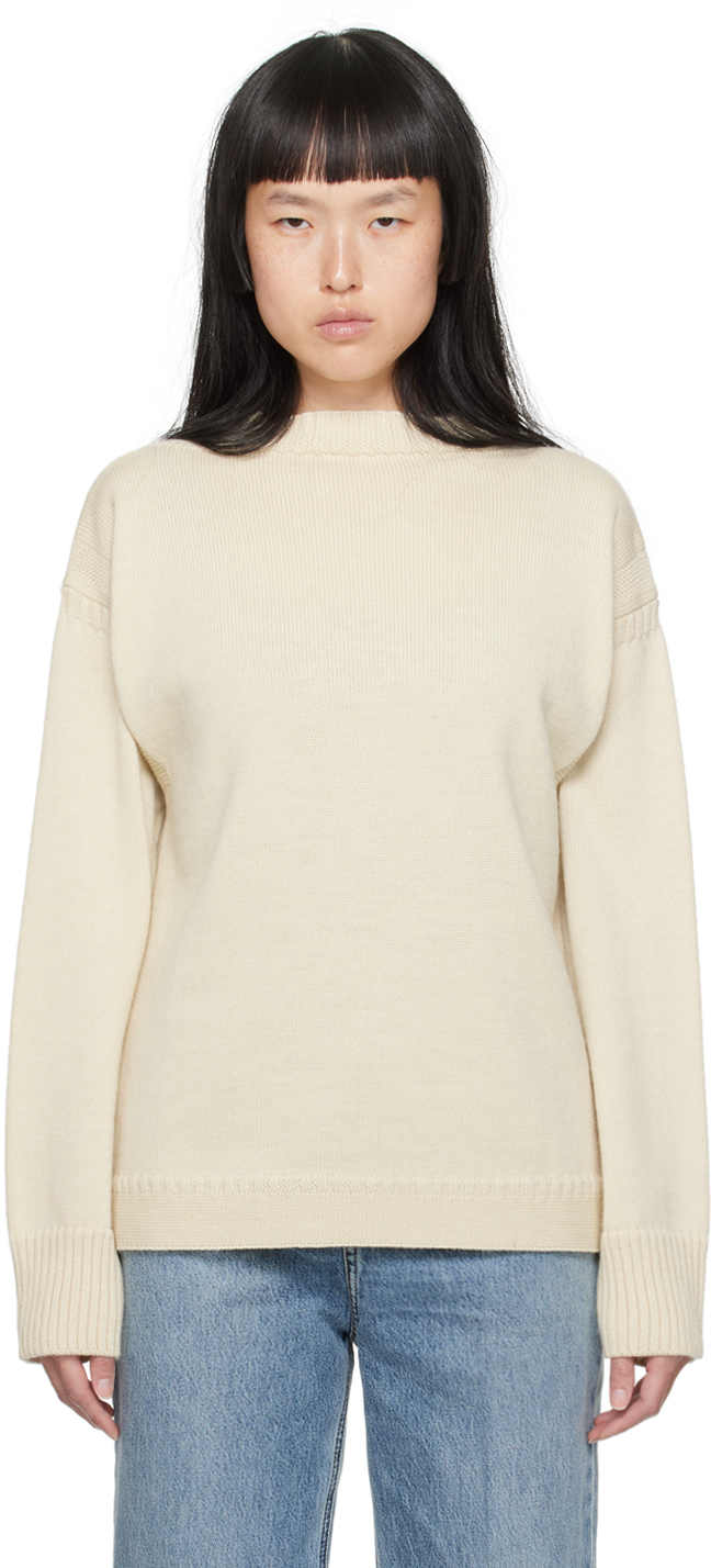 LVIR: Khaki Knotted Collar Sweater, SSENSE Canada