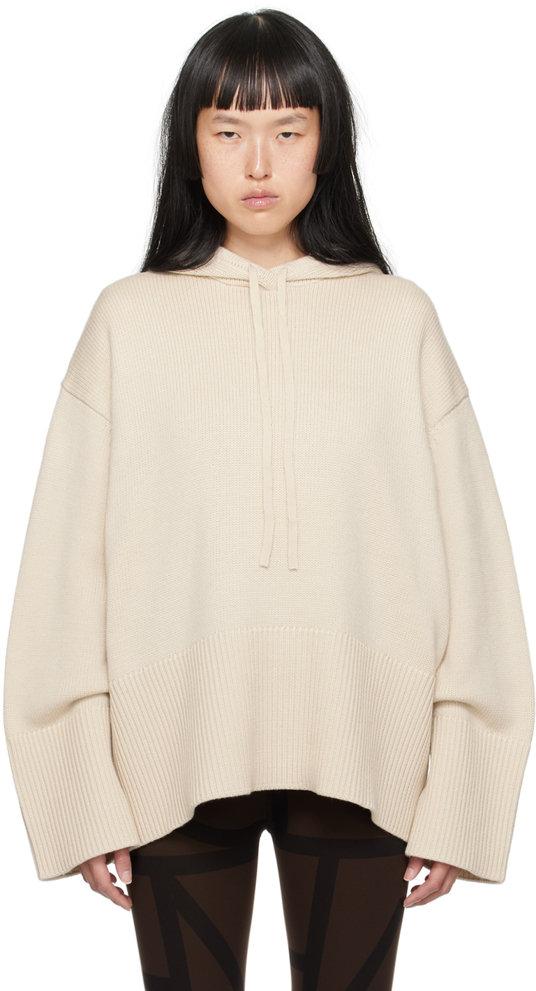 Beige Signature Hoodie by TOTEME on Sale