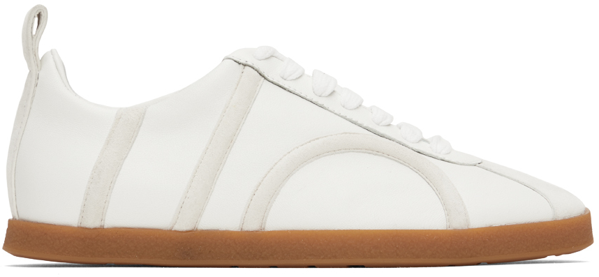 Shop Totême Off-white 'the Leather' Sneakers In 110 Off White