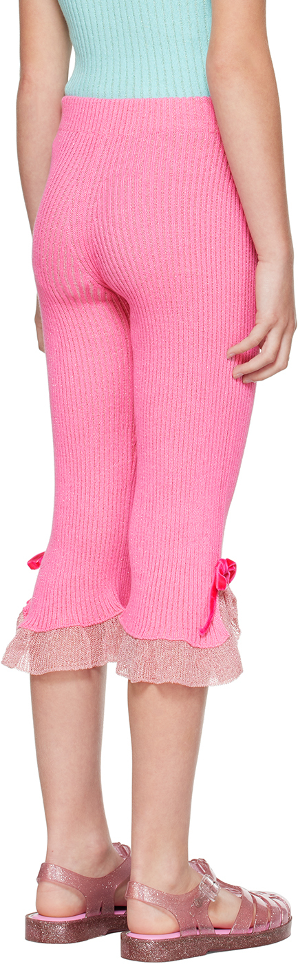 Cormio Kids Pink Bow Lounge Pants In Ortensia