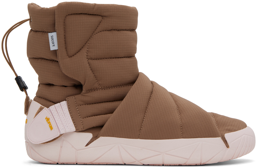 Suicoke Brown Futon-hi Boots In Brown/pink