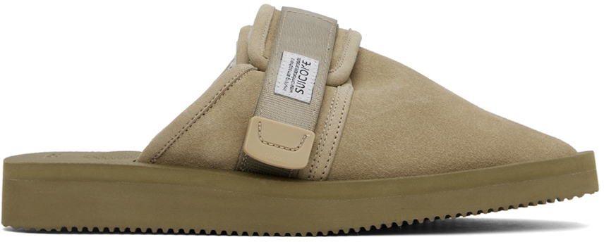 Suicoke Zavo-mab Shearling-lined Slippers In Taupe