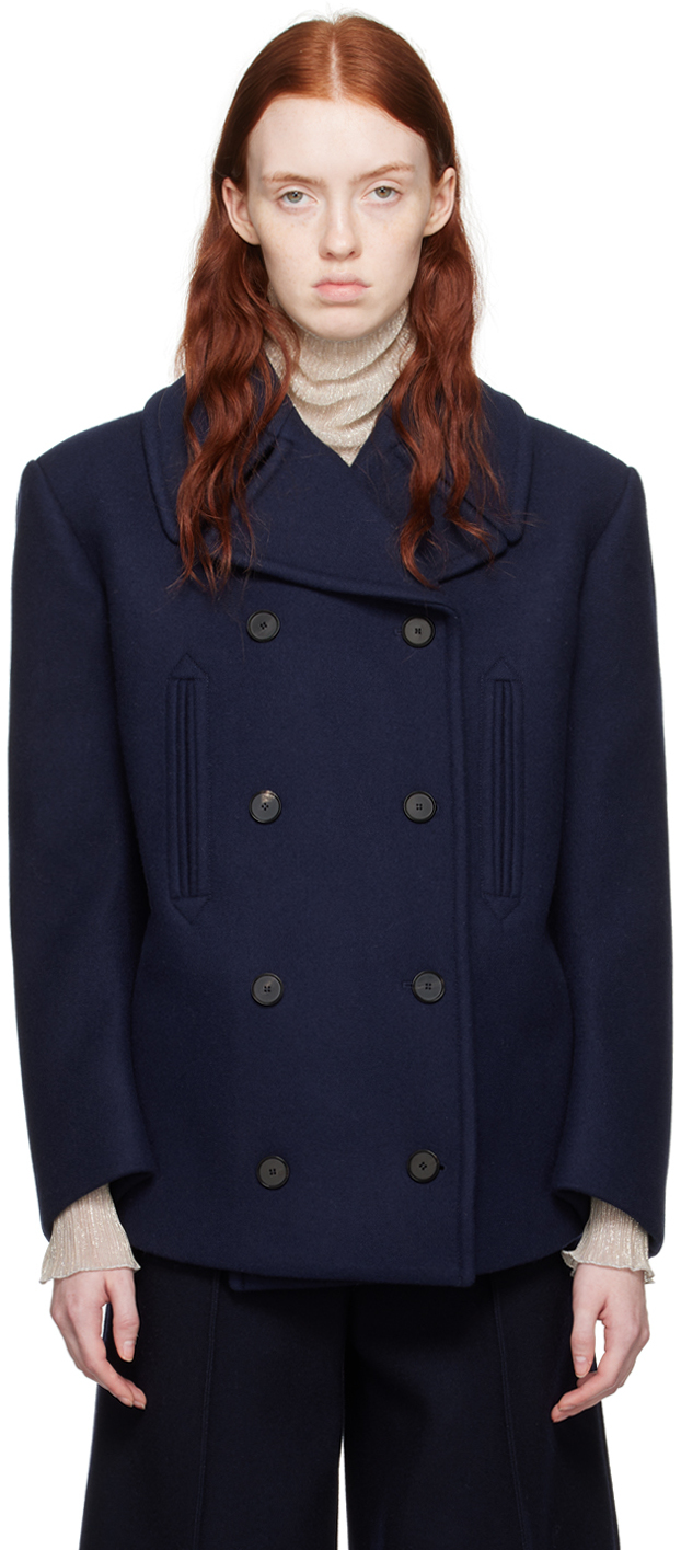 Navy Double-Breasted Jacket
