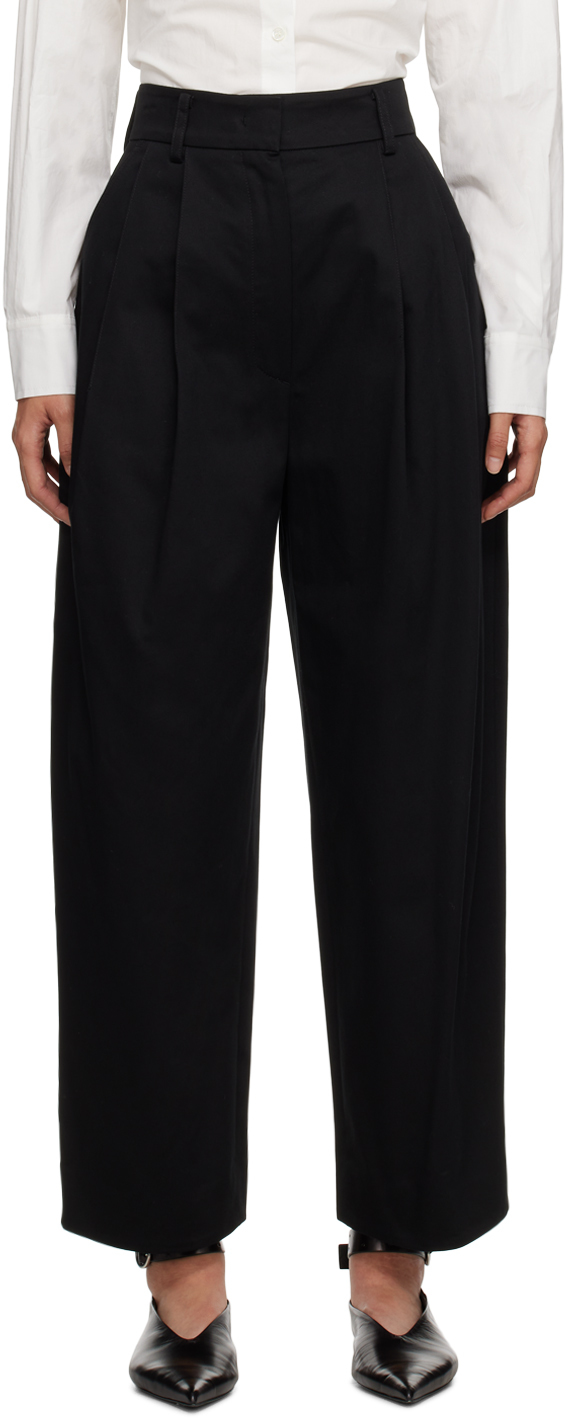 Black Curved Trousers