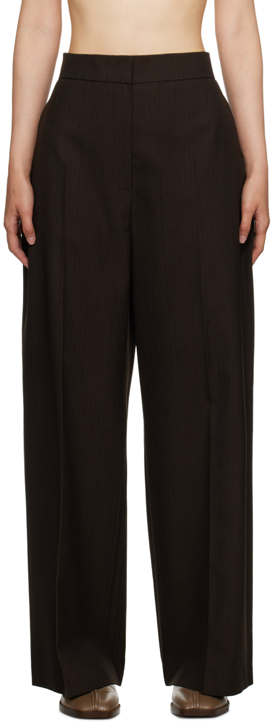 Brown Striped Trousers