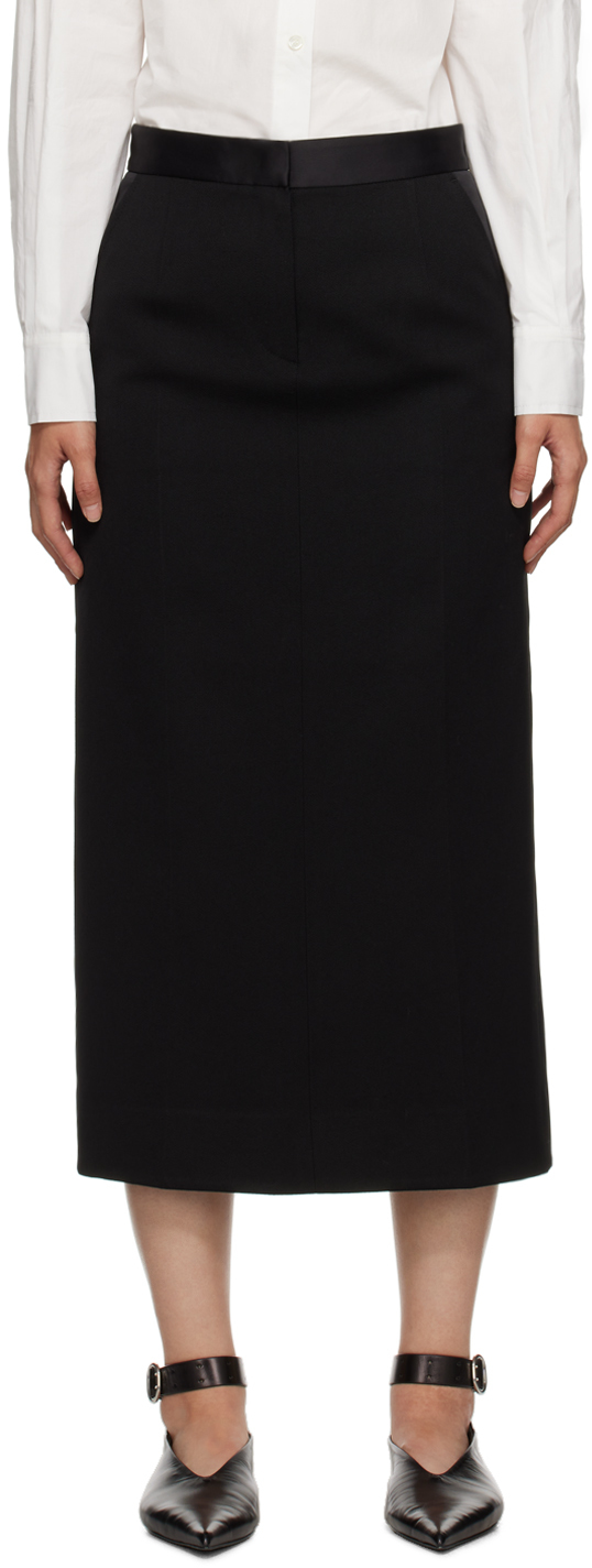 Black Tailored Maxi Skirt